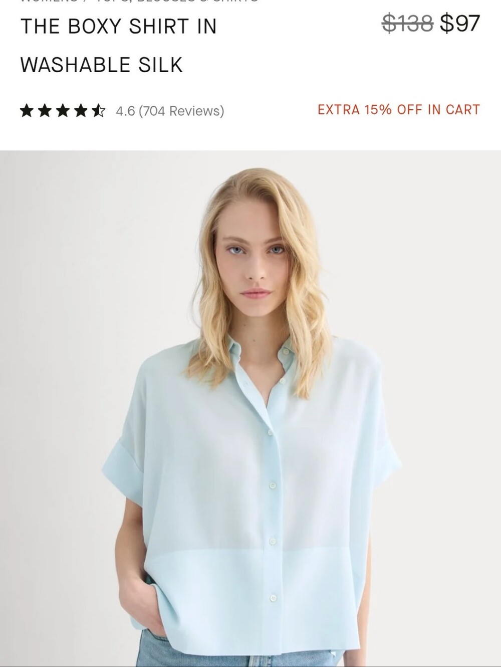 Everlane Washable Silk Boxy Shirt 8